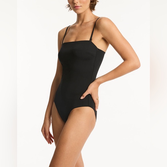 Sea Level Eco Essentials High Leg Bandeau One Piece Nwot - Picture 1 of 6
